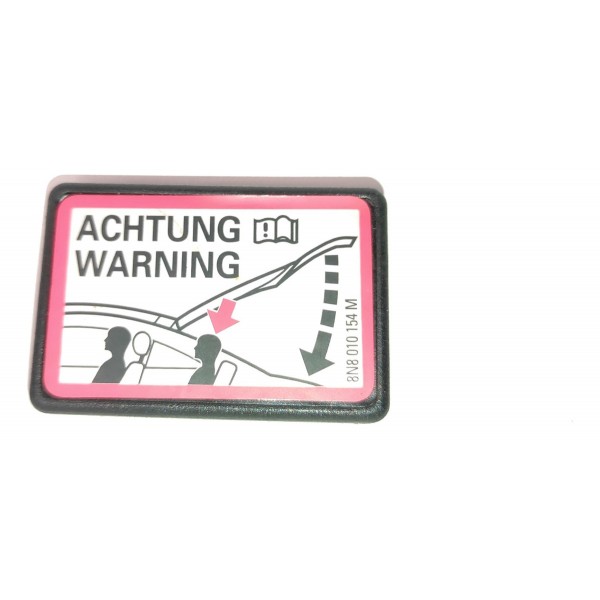 Plaqueta Aviso Tampa Traseira Audi Tt Quattro Mk1 1.8t 1998
