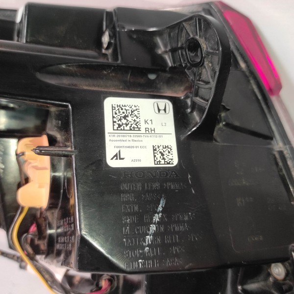 Lanterna Direita Honda Accord 2018 2022 Oem Recuperada Direito/passageiro .