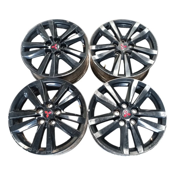 Jogo Rodas 5x114 17x6,5j Mitsubishi Asx 2010 2022 Preto