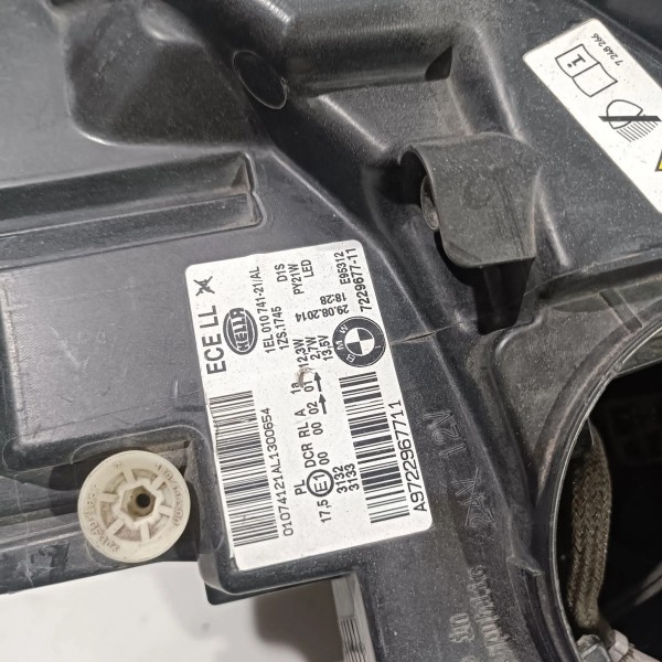 Farol Esquerdo Bmw 120 F20 2011 2015 Xenon Led 7229677 Esquerdo/motorista