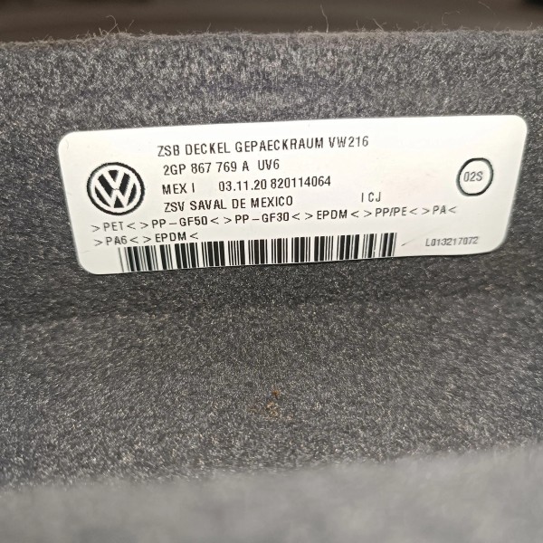 Tampão Porta Malas Bagagito Vw T-cross 2019 2026 2gp867769a