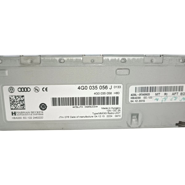 Modulo Controle Radio Audi A5 2010 2017 4g0035056j