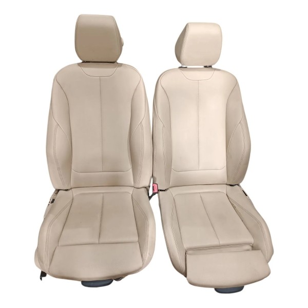 Par Banco Dianteiro Bmw 320 Sport F30 2015 Com Apoio Detalhe Creme
